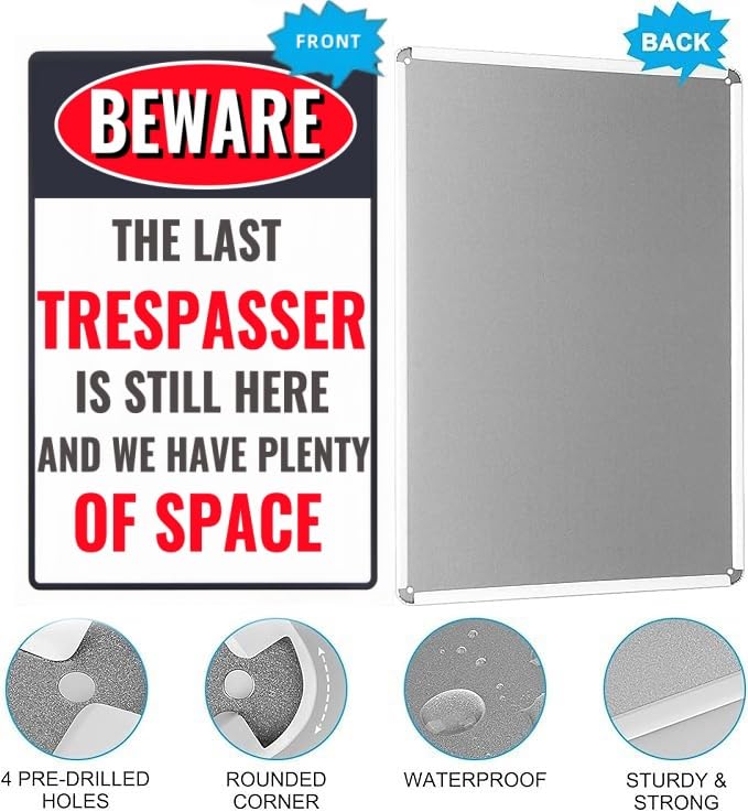 Carastora Spooky Halloween Decor Sign – Rustic Metal Wall Art for Outdoor Fence, Patio, Garage, or Man Cave, Funny Haunted Theme, 12x8 Inch