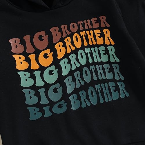 Canis Kids Toddler Baby Boys Big Brother Sweatshirt Long Sleeve Hoodie Top Sibling Reveal Announcement(Grey,12-18 Months