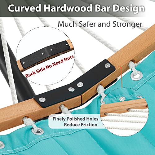 Homgava Two Person Hammock with Stand Heavy Duty, Outdoor Patio Hammock with Portable Steel Stand, Large Double Hammocks,480lbs Capacity.(Aruba)