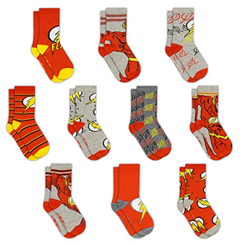 DC Comics The Flash Boys Socks - 10-Pack Superhero Toddler Socks