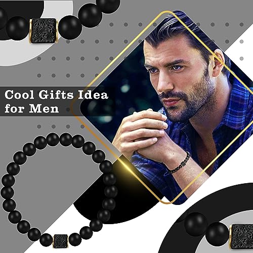Inspirational Gifts for Him Mens Beaded Bracelets Jewelry Men Bracelet Inspirational Gifts for Boyfriend Dad Beads Birthday Christmas Jewelry