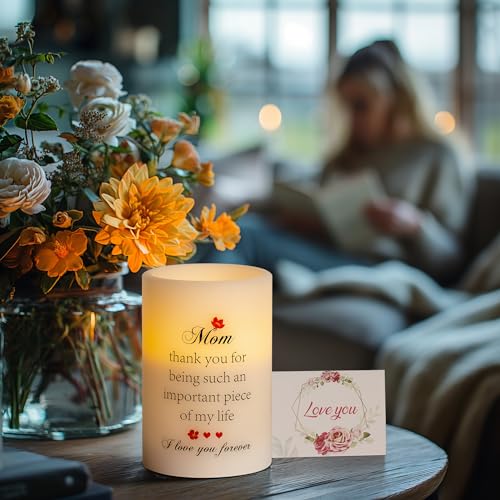 HN HAIINAA Gifts for Mom from Daughter Son, Funny Birthday Gifts for Mom, Mother's Day Christmas Gifts for Mom Real Wax Flameless Candles Gifts (6" x 4")