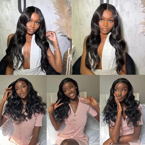 Wear and Go Glueless Wigs Human Hair Pre Cut 6X4 Body Wave Lace Front Wigs Human Hair Pre Plucked 180% Density HD Lace Glueless Wigs for Beginners