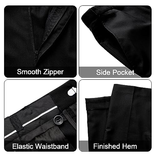 MAGE MALE Mens 3 Piece Suits Slim Fit Tuxedo Suit Set Soild Prom Wedding Suits One Button Blazer Vest Pants Set with Bow Tie Black