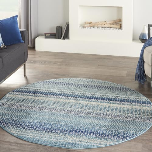 Nourison Home Passion Tribal Navy Blue 9' x 12' Area Rug, Easy Cleaning, Non Shedding, Bed Room, Living Room, Dining Room, Kitchen (9x12)