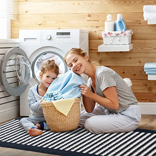 Timo Kitchen Runner Rug, 20"x32" +20"x63" Non Slip Rubber Backing Hallway Runner Rug, Absorbent Machine Washable Low Profile Small Runner Rug for Hallways Bedroom Entryway Laundry Room, Grey