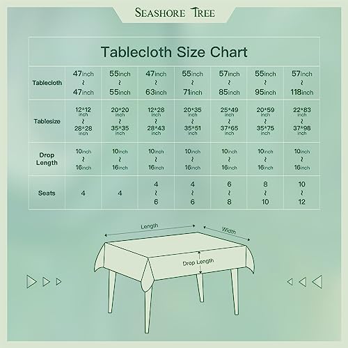 SEASHORE TREE Rectangle Tablecloth Water and Wrinkle Resistant Washable Faux Linen Table Cloth Decorative Fabric Table Cover for Kitchen Dining Party Buffet Wedding Camping(55 x 95, Taupe Gray)