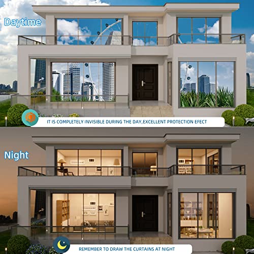 Heat Control Window Film, Window Tint Sun Blocking Blackout and UV Protection, one-Way Privacy Mirror Reflective Film,Explosion-Proof Premium PET Material Cosmic Black, 17.5 Inch x 6.5 Feet