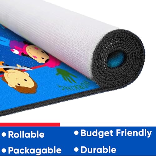 Kids Carpet World Character Classroom Rug for Students 6' x 8'6' Rectangle Colorful Kids Seating Rugs | Kids Classroom Educational Learning Reading Rug | Area Rug for Kids