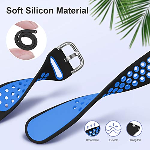 GEAK Compatible with Samsung Watch 5 Band/Galaxy Watch 5 Pro Bands/Galaxy Watch 4 Band 40mm 44mm/Samsung Active 2 Watch Bands 40mm/44mm,20mm Breathable Silicone Watch Strap for Men Large White/Black