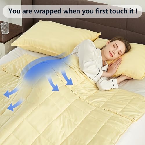 anfie Weighted Blanket (36"x48" 5lbs) Weighted Blanket Cooling Blanket for Sleeping,Throw Size Breathable Blanket with Premium Glass Bead(Beige)