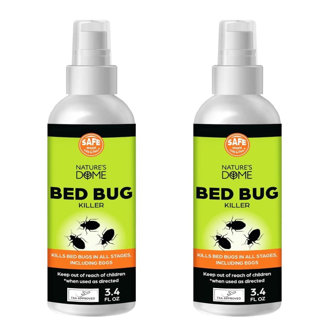 Nature's Dome Bed Bug Spray – 100% Kill Rate, 16 OZ Natural Bed Bug & Mite Killer, Destroys Eggs, Kills Resistant Strains, Long-Lasting Protection, Safe for Home Use (6.8)