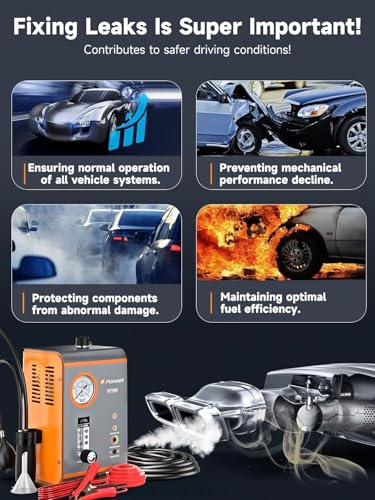 FOXWELL ST203 Smoke Machine Automotive EVAP Vacuum Exhaust Fuel Leak Tester with Built-in Air Pump, Pressure Gauge, Flow Meter, Auto Smoke Machine Leakage Diagnostic Detector Tools Kit for 12V Cars