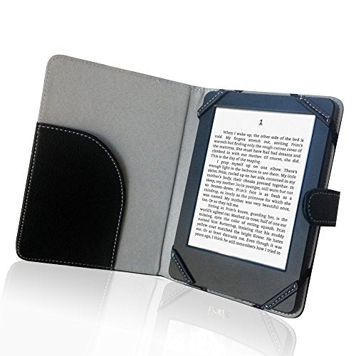 Book Style Litch Pu Leather Case Cover for 6" ebook Reader Case Cover for Sony/kobo/Pocketbook/Nook/tolino 6inch ebook Reader (Black)