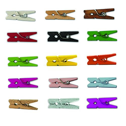 LWR CRAFTS Wooden Mini Clothespins 200 Per Pack 1" 2.5cm (Purple)