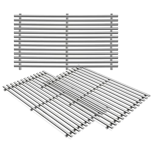 Criditpid 66097 18 7/8 inch Grill Grates for Weber Genesis II 400, II LX 400 Series, Genesis II E-410, S-410, SE-410, E-435, S-435 Grills, Cast Iron Cooking Grate Parts for Kitchenaid 740-0781, 66089