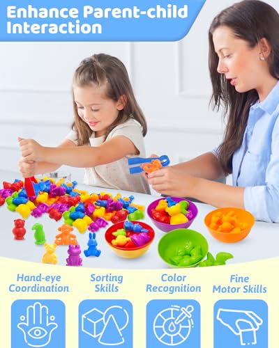 Oomloid Counting Animals Montessori Toys for 3 4 5 Years Old Boys Girls, Preschool Learning Activities Kindergarten Educational Sensory Toys Gifts for Kids Toddlers Ages 2-4, 3-5, 4-8