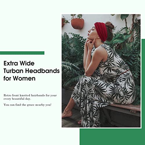 Tobeffect Wide Headbands for Women, Tie Dye Extra Large Turban Headband Boho Hairband Hair Twisted Knot Accessories, 6 Pack