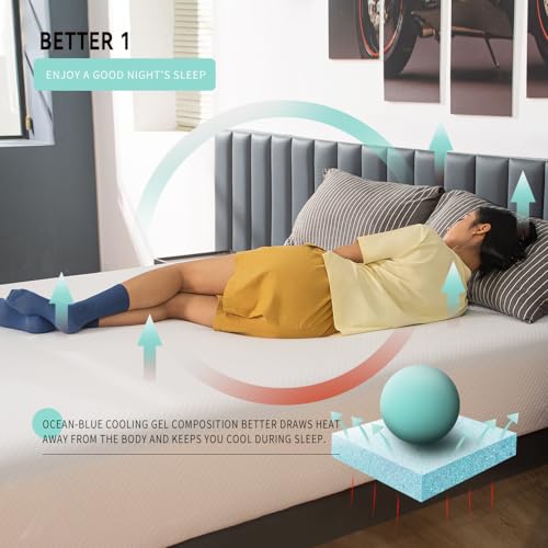 Twin Mattress, for Kids Adults, Gel Memory Foam, Medium-Firm, Twin Size Mattresses Bed in a Box, Cooling Sleep & Pressure Relief, CertiPUR-US