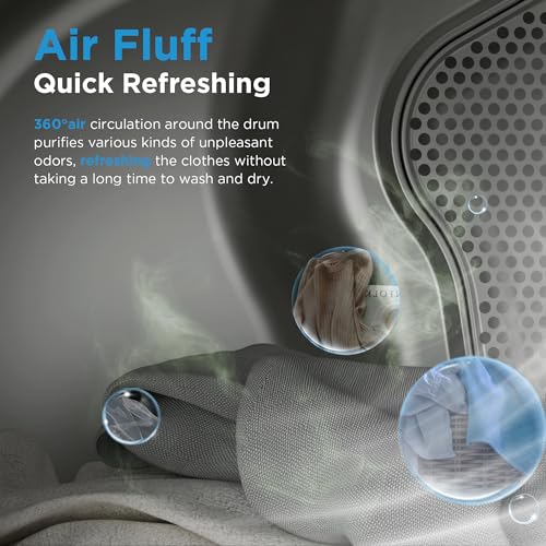 Midea MLE45N1AWW Front Load Electric Dryer Matching, with Stainless Steel Sensor Dry, Wrinkle Care, Touch Control, 10 Total Cycles, 8.0 Cu.ft, White