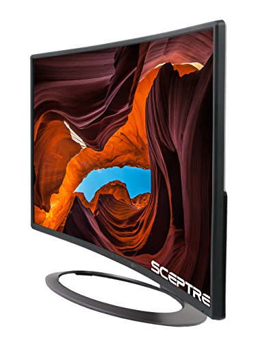 Sceptre 27" Curved 75Hz LED Monitor C278W-1920R Full HD 1080P HDMI DisplayPort VGA Speakers, Ultra Thin Metal Black, 1800R immersive curvature, 2018,Metallic Black