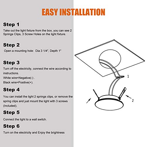 Facon 4.5Inch LED RV Puck Light, DLFST4-008, Full Aluminum Recessed LED Ceiling Lights, 12V Interior Light for RV Motor-Homes Camper Caravan Trailer Boat (Pack of 2)