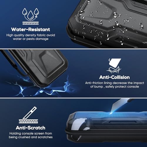 FYOUNG Accessories Bundle for Playstation Portal, Carrying Case and Hard PC Clear Cover Case with Tempered Glass Screen Protector, Protective Case and Hard Shell Portable Travel Handbag for PS5 Portal
