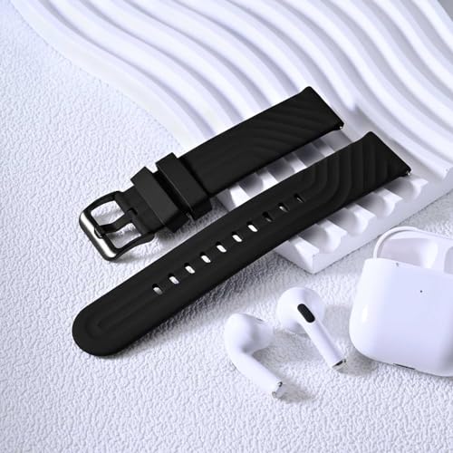 Anbeer Silicone Watch Band for Men and Women,20mm Quick Release Replacement Watch Strap,Stainless Steel Buckle