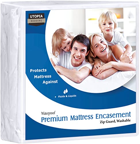 Utopia Bedding Premium Zippered Mattress Encasement (Fits 6 Inches Mattress, Twin) - Waterproof and Bed Bug Proof Mattress Protector - Six-Sided Mattress Cover