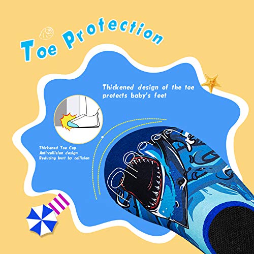 WateLves Kids Water Shoes Girls Boys Toddler Indoor House Slippers Barefoot Non-Slip First Walking Home Socks Shoes (Woven/Black, 34/35)