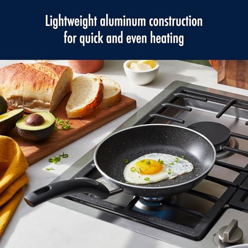 Henckels Everlift 8-inch Granitium Nonstick Frying Pan, Made in Italy, durable 3-layer granite-hued nonstick coating from recycled materials, Oven safe to 400°F, Dishwasher safe