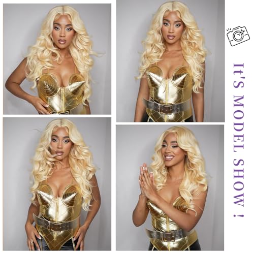 SEMANK 613 13x6 Lace Front Wig Human Hair 42 Inch Blonde Wig Human Hair 180% Density Body Wave Lace Front Wigs Human Hair Pre Plucked 613 Lace Front Wig Human Hair Blonde HD Lace Frontal Wig