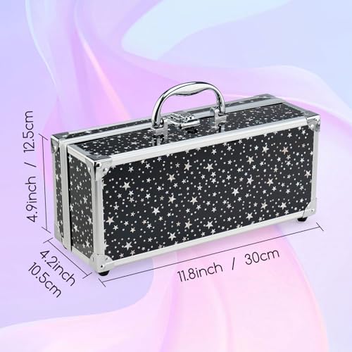 Color Nymph Beginners Makeup Kit With Train Case For Teenagers Girls, Full Starter Cosmetics Set Included 32 Colors Eyeshadow, Bronzer, Contour Powder, Blush, Highlighter, Lip Gloss (Black)