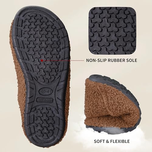 OBBYCO Women's Men's Fuzzy Fur Slippers Casual House Shoes Non Slip Barefoot Slipper Socks Warm Closed Back Indoor Outdoor Shoes