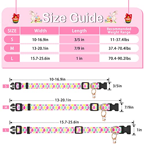 Blahhey Easter Dog Collar for Small Medium Large Dogs, Adjustable Comfortable Dog Collar with Plastic Buckle, Easter Gift for Your Dogs, Cats, Pets, Easter Egg, Rabbit Pendant