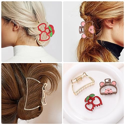 Purggy 3 Pack Butterfly Hair Clips、golden Heart Star Hair Clasps Accessories for Women Girls Adult Hair Claw Clips, Metal Hair Clips for Thick/Thin Hair