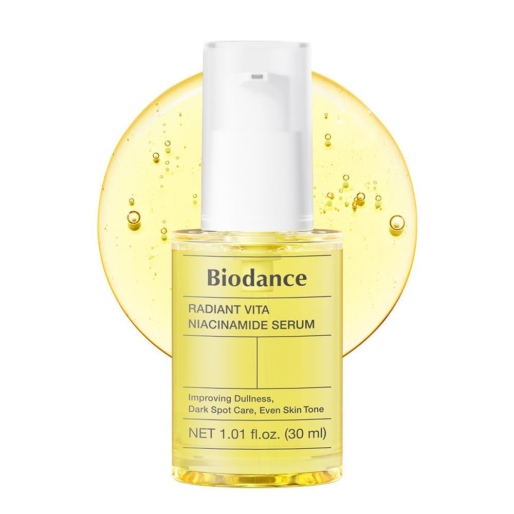 BIODANCE Radiant Vita Niacinamide Serum, for Even Tone Dark Spot Care with Vitamin C, Hydrating for Sensitive Skin, Filter Glow Serum, Korean Skin Care | 1.01 floz x 1 ea