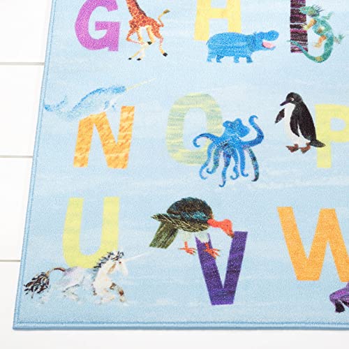 Home Dynamix Eric Carle Elementary Pink Alphabet Kids Machine Washable Area Rug Pink/Blue, 35"x51"