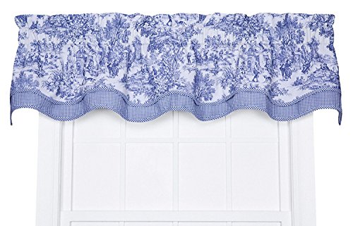 Victoria Park Toile Tie-Up Valence Window Curtain, Red
