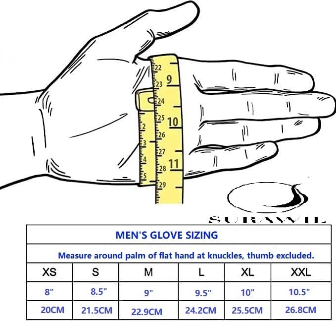 SURAWIL Men's Leather Driving Gloves Touchscreen, Unlined Thin Leather Driving Gloves, Black,XS SUM06US-T
