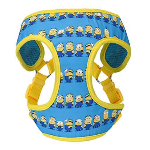 Minions Dog Harness, Small, Blue Minions in a Row | Comfortable Mesh No-Pull Dog Harness| Gifts for Minions Fans and their Pets | Officially Licensed Pet Product from Universal Studios