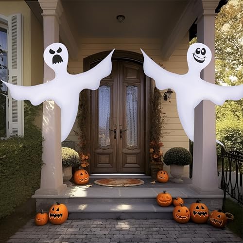 JOYIN 2 Pack 53" Halloween Bendable Tree Wrap Ghost for Halloween Decoration Outdoor, Lawn Decor, Tree, Pilar Decorations, Ghost Party Supplies