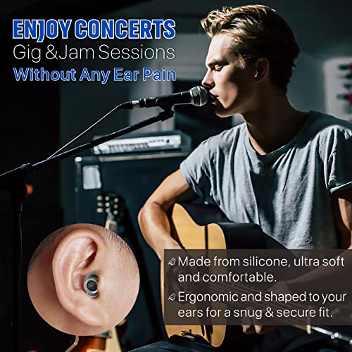 Hearprotek Concert Ear Plugs, 2Pairs Reusable high Fidelity Musician Ear Plugs for Concerts Loud Music-Noise Reduction Ear Protection earplugs for Rave,Festival,Music,Tinnitus Relief