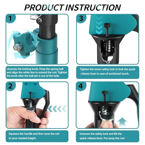 MAXENIKIT Cabinet Jacks for Installing Cabinets, 15-4/5" to 23-3/5" Third Hand Tools Adjustable Support Pole, 3rd Hand Support System for Upper Cabinet Installation, 285 LB Capacity, 1 PC