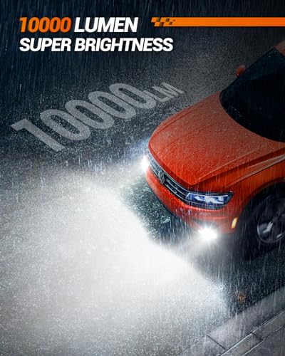 SEALIGHT F1A H10/9140/9145 LED Fog Light Bulbs, 10000LM 9040 9045 9145 Fog Light Bulbs, 600% Super Brightness 6000K Cool White Strong Penetration H10 LED Bulb, Non-polarity, Pack of 2