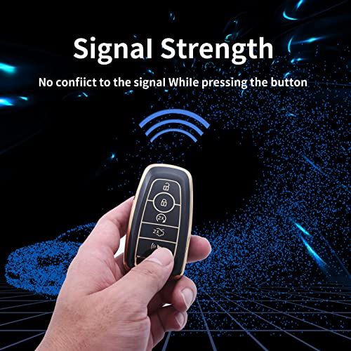 LCXJMWKL for Ford Key Fob Cover,Compatible with Ford Fusion F150 F250 F350 F450 F550 Edge Explorer Smart Key Premium Soft TPU Anti-dust Full Protection