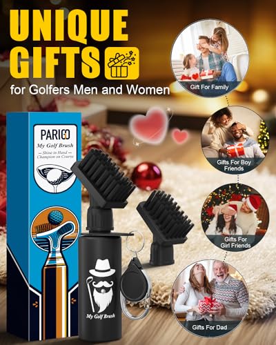 Golf Club Cleaner Brush with Water for Club Bag Balls Shoe Golf Club Brush Groove Brush Golf Club Cleaning Kit for Golf Bag Accessories Must Haves Personalized Gifts for Men Women Dad Son Boyfriend