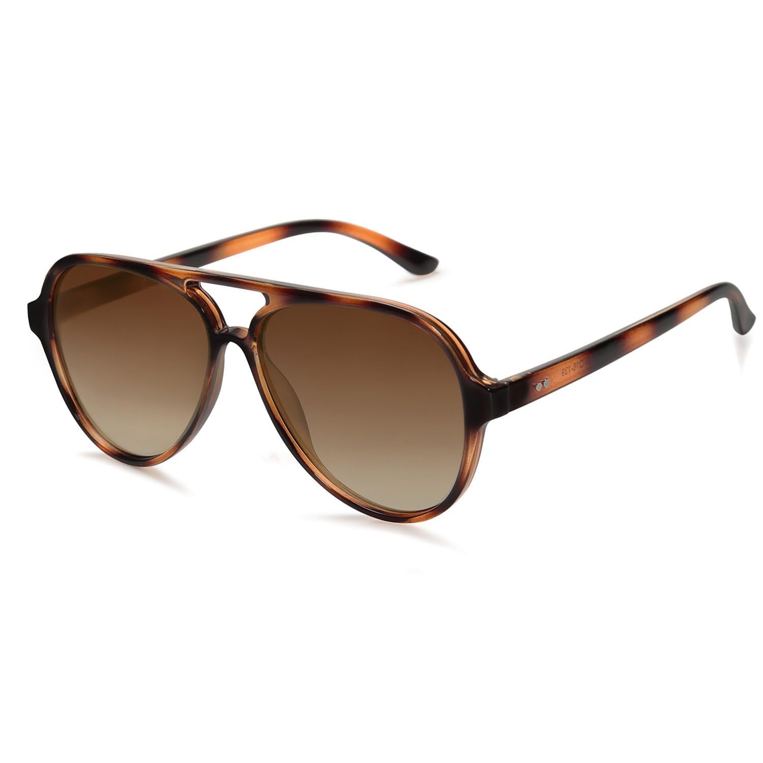 SOJOS Classic Polarized Aviator Sunglasses for Women Men, Retro Trendy Aviators Shades SJ2201, Amber Brown Tortoise/Brown