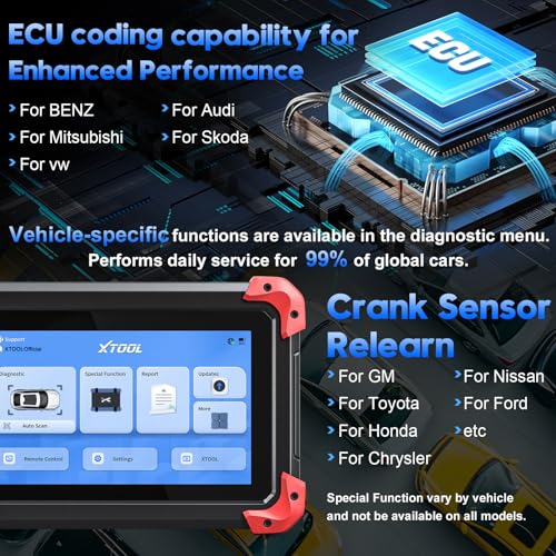 XTOOL D7 Bidirectional OBD2 Scanner: 2024 Newest Automotive Scanner Diagnostic Tool with Active Tests, Full System Diagnotics, 36+ Resets, Crank Sensor Relearn, ABS Bleed, Android 10, 3-Year Updates