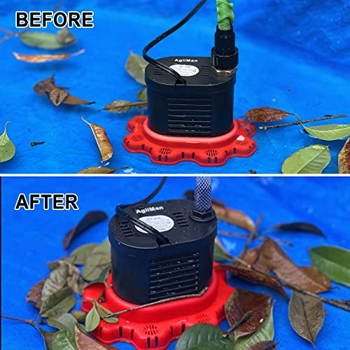 AgiiMan Pool Cover Pump Above Ground - 850 GPH Submersible Water Pump for Pool Draining, Portable Small Sump Pumps with 16' Drainage Hose and 25' Power Cord, 3 Adapters, Green